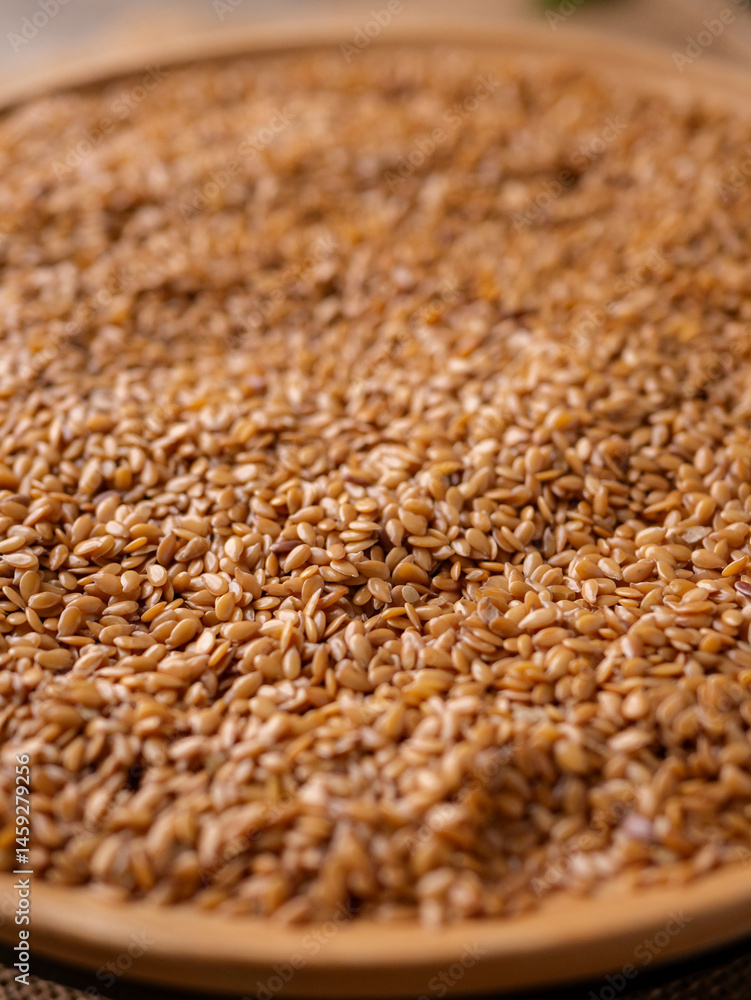Organic golden flaxseed, linseed grains. Superfood high in fiber. Organic golden flaxseed, linseed grains. Superfood high in fiber.
