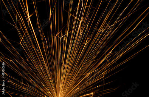 stars of iron, explosion of sparks from an electrical short circuit