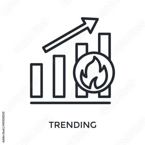 Trending Icon Outline Style. Vector Illustration For Graphic Design