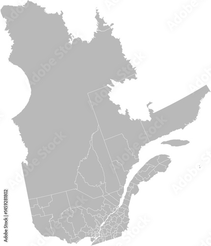 Quebec, Canada – administrative vector map with census division boundaries (PPT-compatible & fully editable)