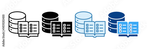 Data Catalog Icon Set Multiple Style Collection