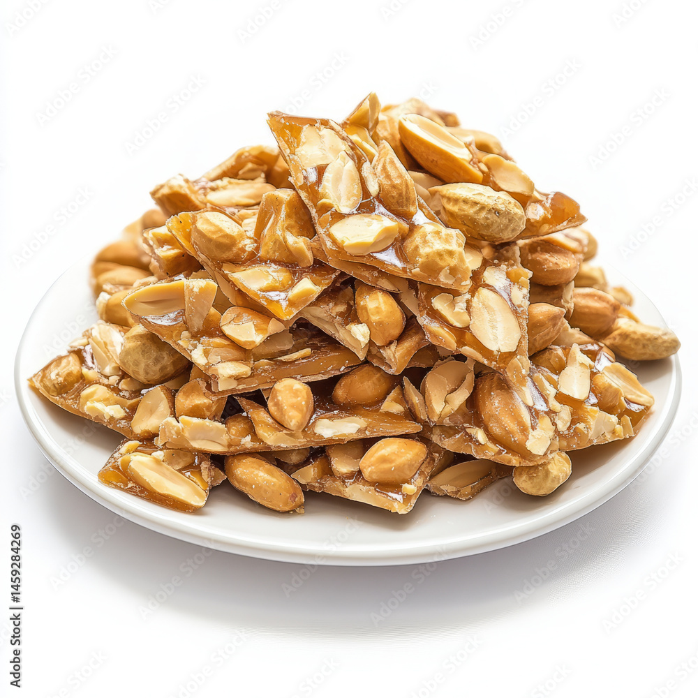 A close-up of a delicious palanqueta, a Mexican peanut brittle, made with peanuts, sugar, and A close-up of a delicious palanqueta, a Mexican peanut brittle, made with peanuts, sugar, and