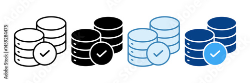 Verified Dataset Icon Set Multiple Style Collection