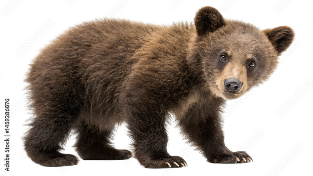 Fototapeta premium baby brown bear isolated on white