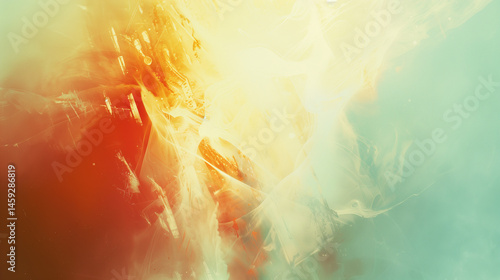  Abstract Light Leaks Overlay with Warm Glowing Colors and Film Texture