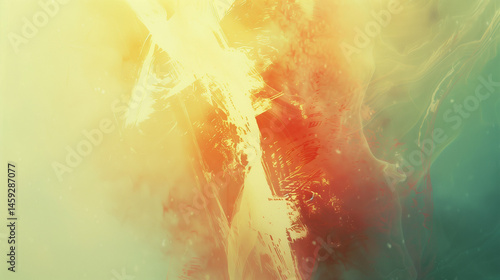  Abstract Light Leaks Overlay with Warm Glowing Colors and Film Texture