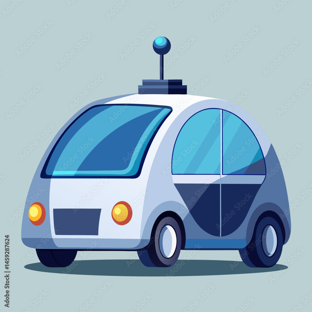 Robot car with a red light on top, designed for surveillance or emergency response. Robot car with a red light on top, designed for surveillance or emergency response.