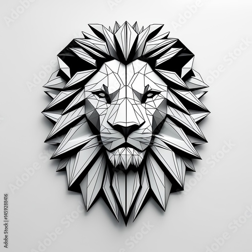 lion head geometric isolated