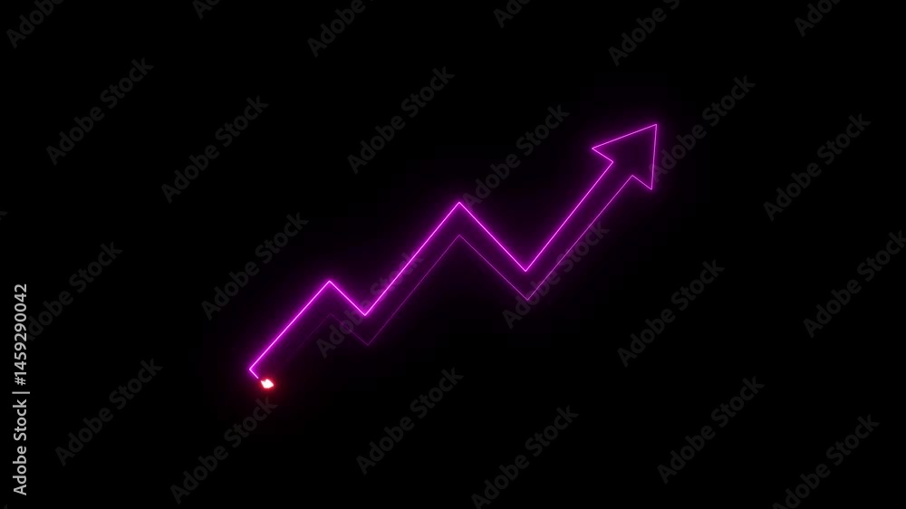 neon graph cart arrow icon animation. on black background. upward arrow icon animation. arrow icon symbolizing growth, progress, and success in business or performance growth animation. 4k video. neon graph cart arrow icon animation. on black background. upward arrow icon animation. arrow icon symbolizing growth, progress, and success in business or performance growth animation. 4k video.