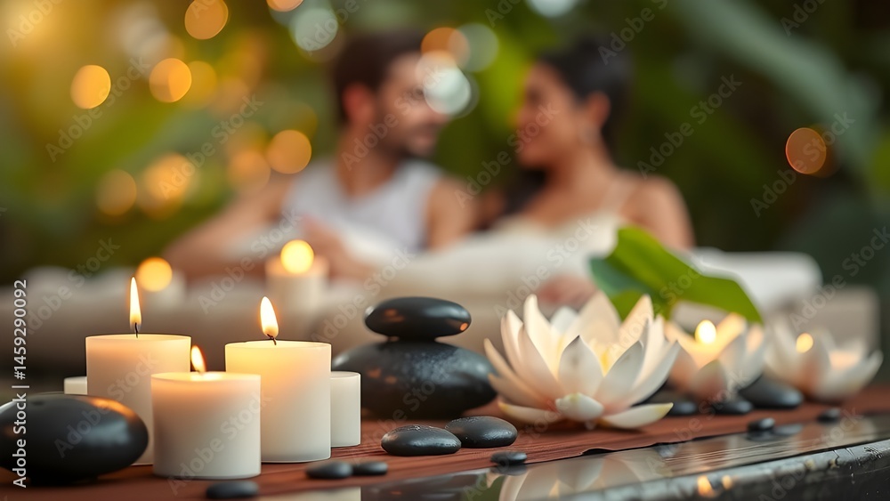 Benessere, salute e relax, giovane coppia nella Spa di un centro benessere