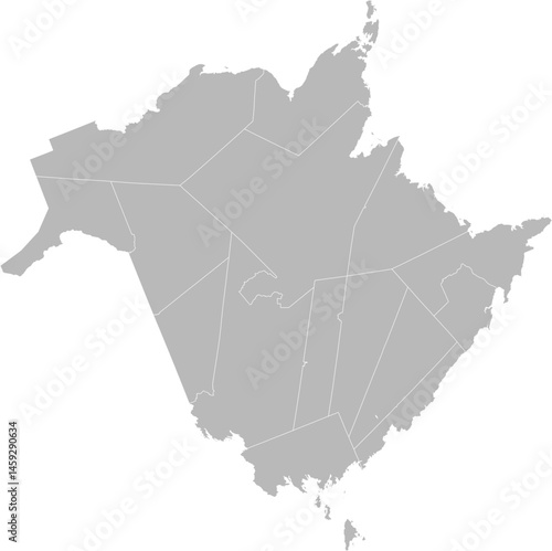 New Brunswick, Canada – administrative vector map with census division boundaries (PPT-compatible & fully editable)