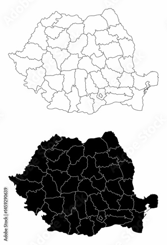 Obraz na płótnie Romania administrative maps w salonie