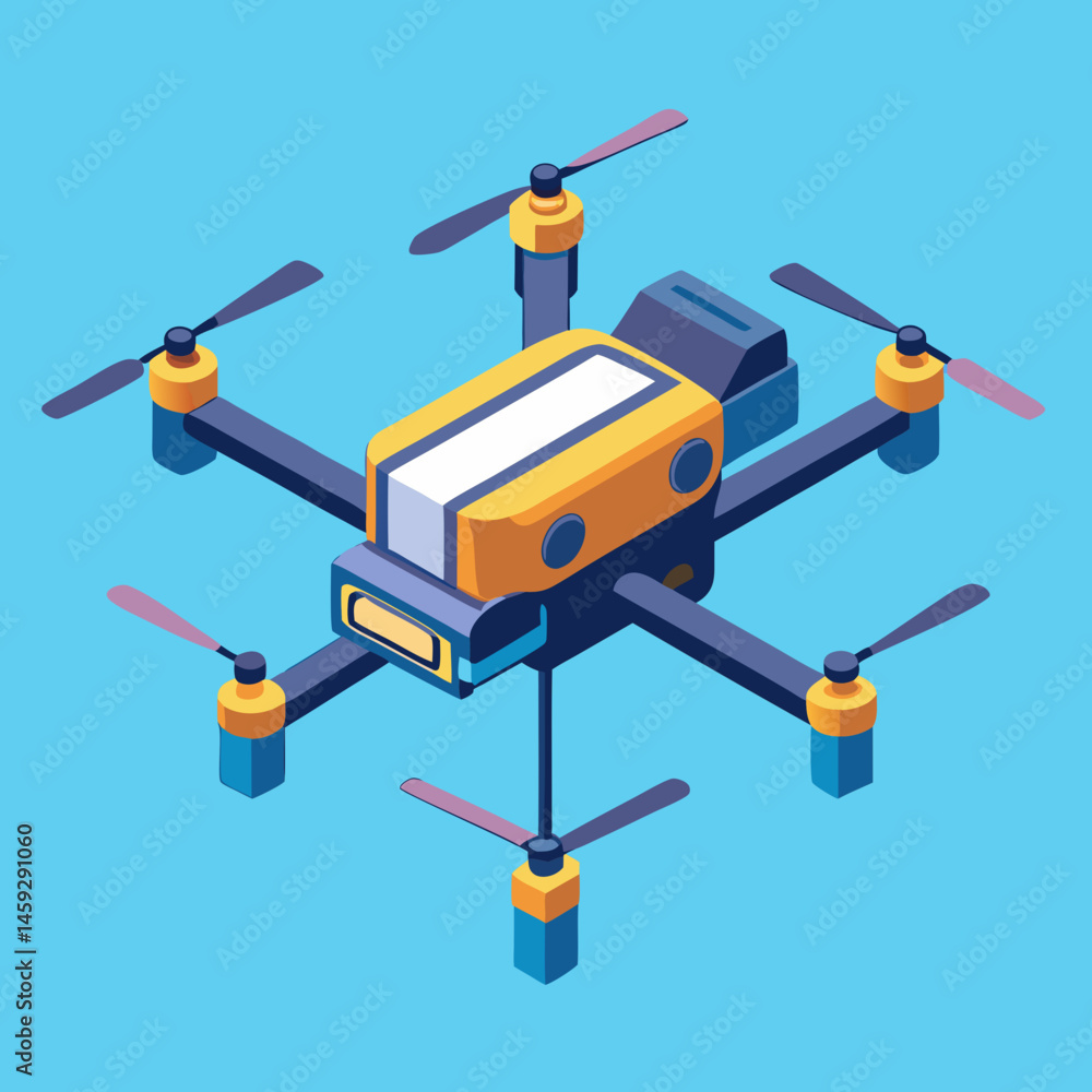 An illustration of a drone with four propellers, showcasing its sleek design and modern technology. An illustration of a drone with four propellers, showcasing its sleek design and modern technology.