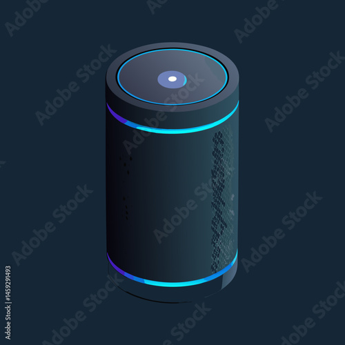AI Dot on a dark background, showcasing its sleek design and glowing light ring.