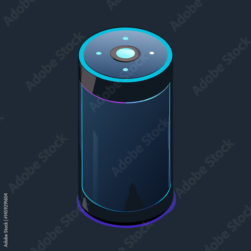 AI Dot on a dark background, showcasing its sleek design and glowing light ring.