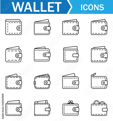 Wallet Line Art Icons: Clean and Minimal Designs for Shopping and Lifestyle