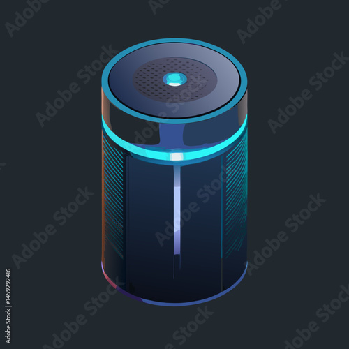 AI Dot on a dark background, showcasing its sleek design and glowing light ring.