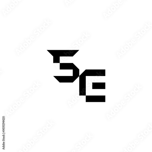 sporty style monogram cool minimalist logo SE Initial square concept Alphabet