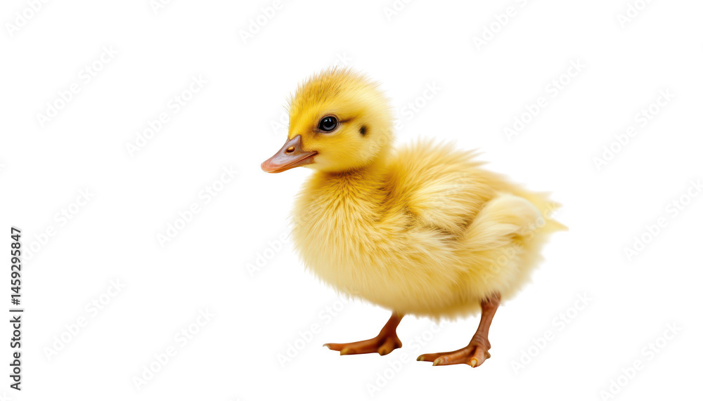 Adorable yellow duckling, a closeup look at the small bird's first adventures Adorable yellow duckling, a closeup look at the small bird's first adventures