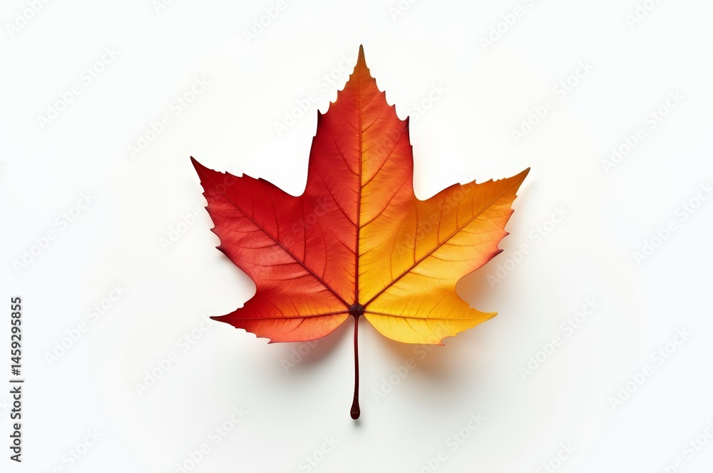 The maple leaf is orange and yellow The maple leaf is orange and yellow