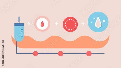 Healing Process An illustration showing the timeline of skin healing postmicroneedling with stages marked by days and increased collagen highlighted.