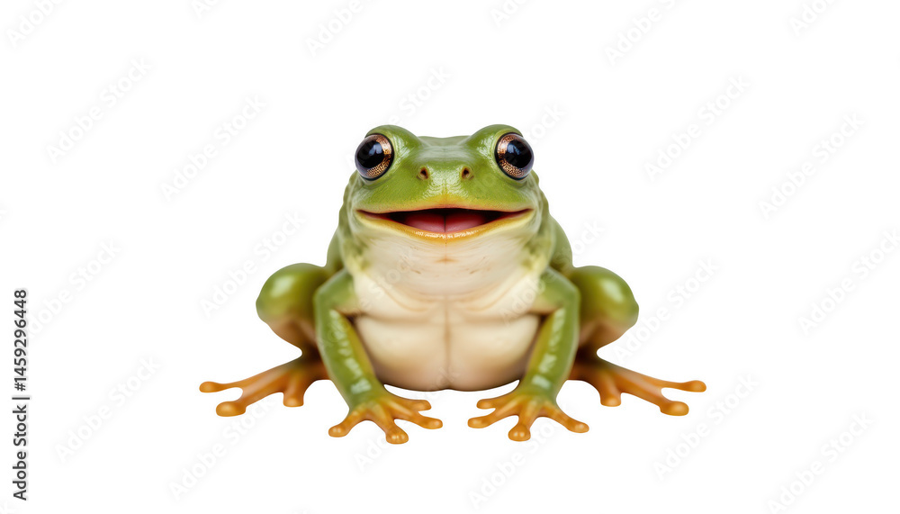 Closeup of a smiling frog, captivating portrait of amphibian joy in nature smiling Closeup of a smiling frog, captivating portrait of amphibian joy in nature smiling