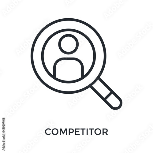 Competitor Icon Outline Style. Vector Illustration For Graphic Design