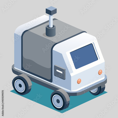 Cartoon ice cream truck on a vibrant purple background, evoking a fun and playful summer vibe.