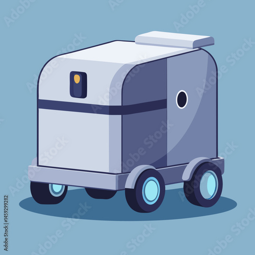 Cartoon ice cream truck on a vibrant purple background, evoking a fun and playful summer vibe.