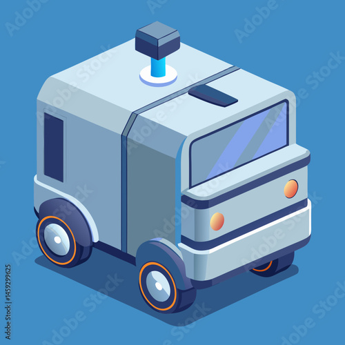 Cartoon ice cream truck on a vibrant purple background, evoking a fun and playful summer vibe.