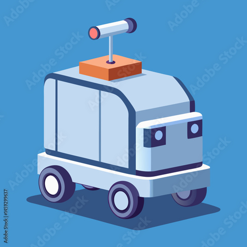 Cartoon ice cream truck on a vibrant purple background, evoking a fun and playful summer vibe.