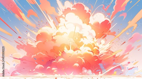 color powder explosion, colorful anime style