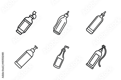 nitrous oxide bottle line art vector illustration