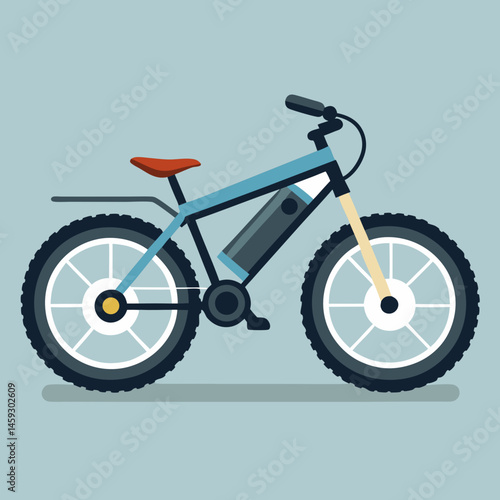 Electric bike positioned on a gray background, showcasing its sleek design and modern features.