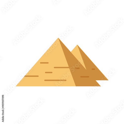 Pyramid vector icon illustration on white background. Historical building and monument icons in flat style