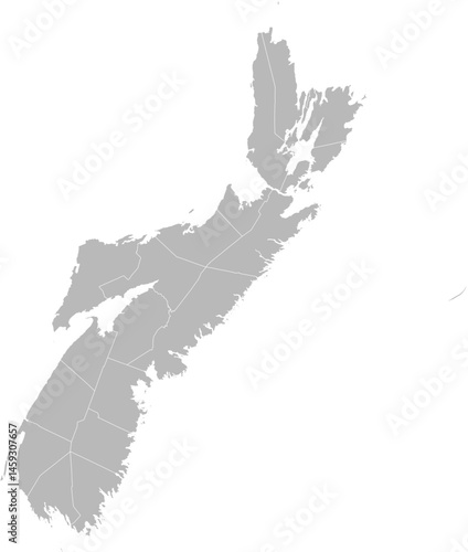 Nova Scotia, Canada – administrative vector map with census division boundaries (PPT-compatible & fully editable)