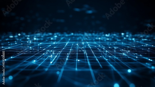 Wallpaper Mural Abstract blue digital technology background with futuristic circuit and data patterns Torontodigital.ca