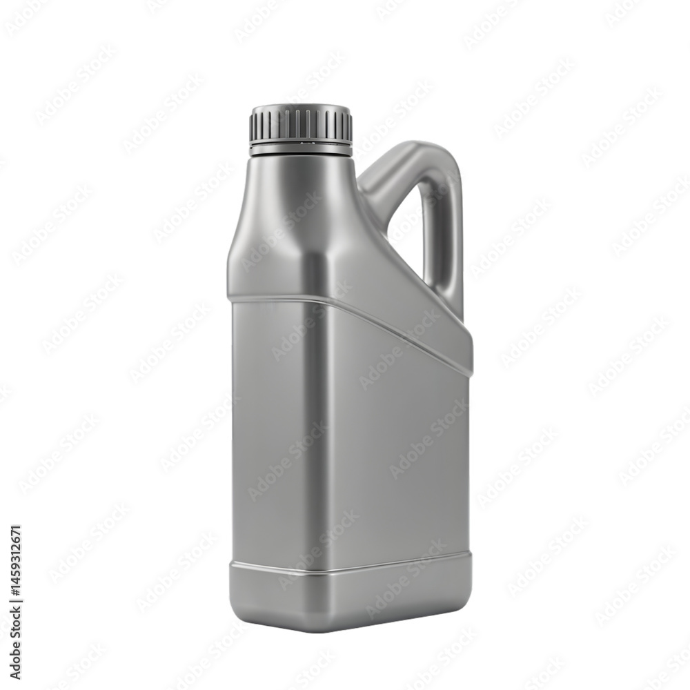 Metallic liquid container gleams against transparent Metallic liquid container gleams against transparent