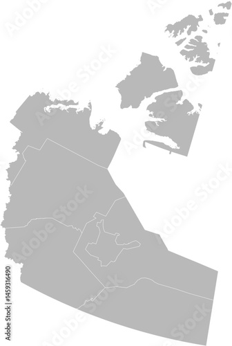 Northwest Territories, Canada – administrative vector map with census division boundaries (PPT-compatible & fully editable)