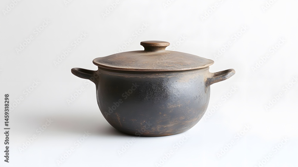 Rustic Ceramic Pot with Kitchenware. Rustic Ceramic Pot with Kitchenware.