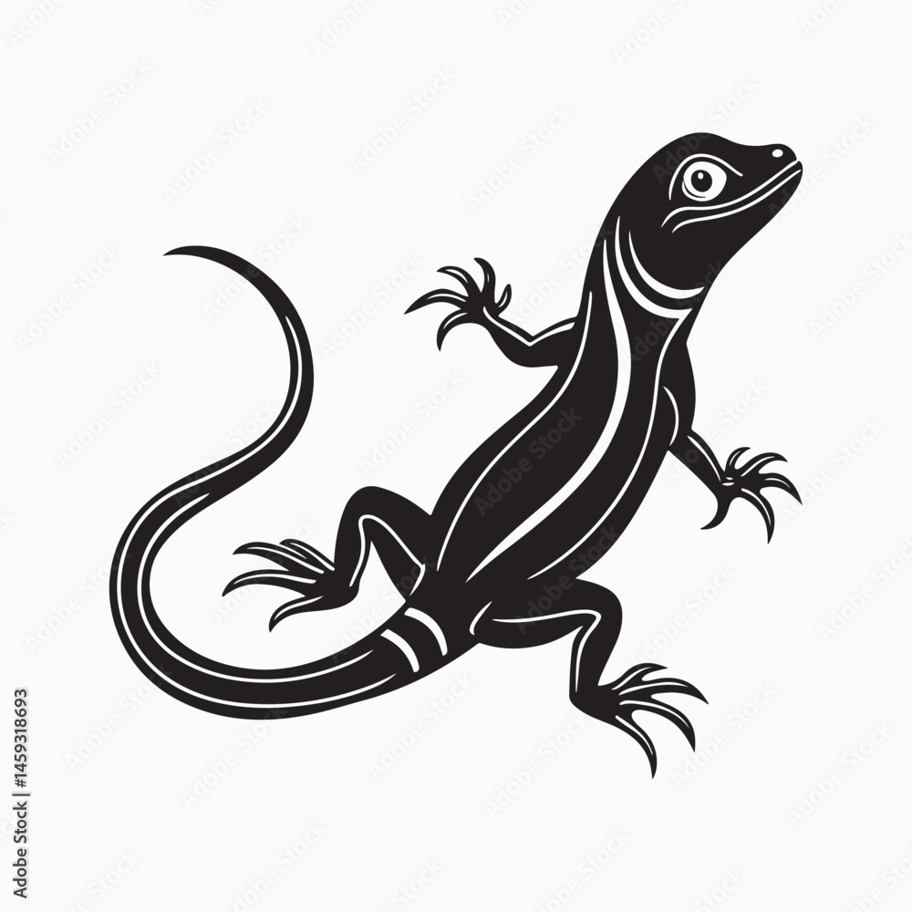 Naklejka premium green anole lizard vector