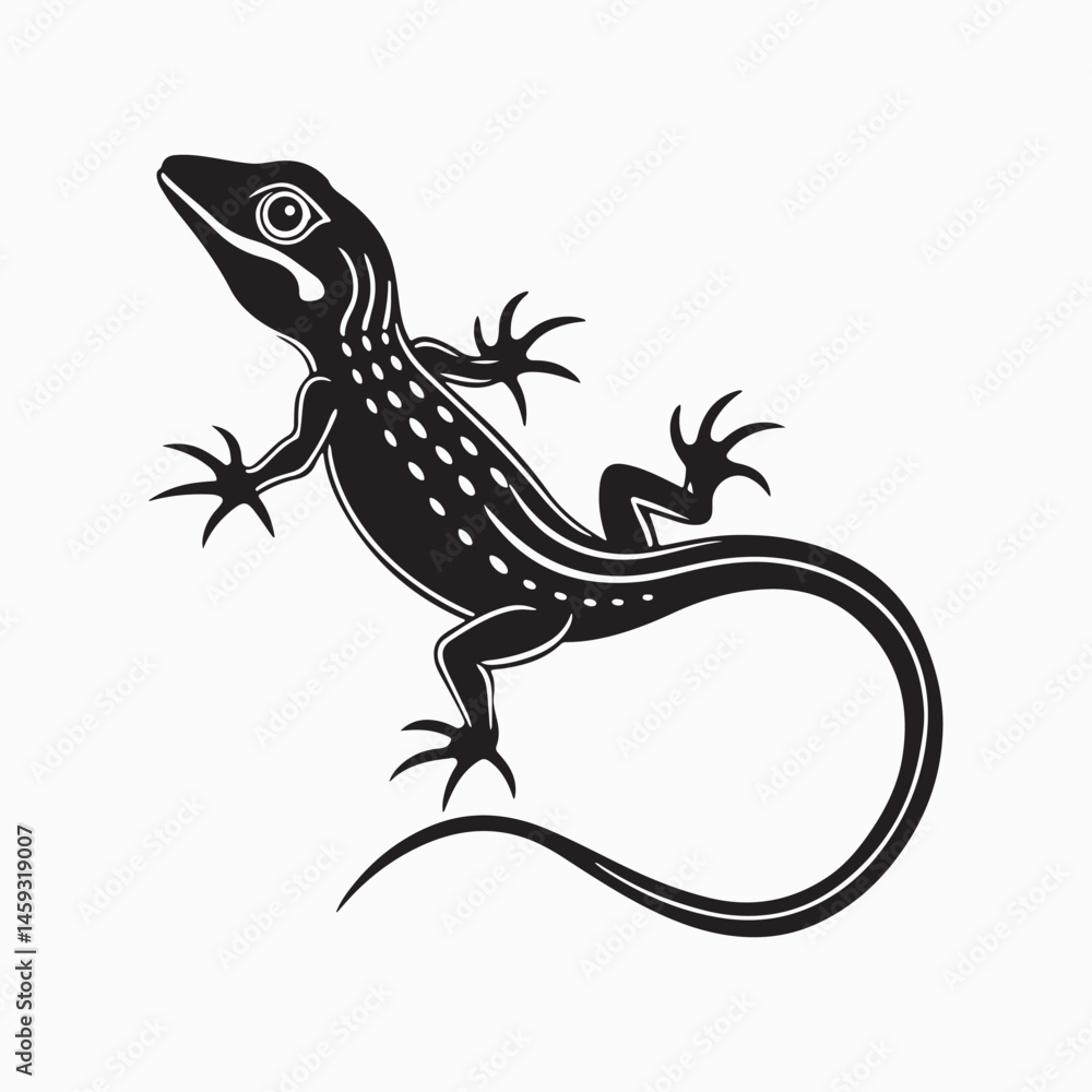 Naklejka premium green anole lizard vector