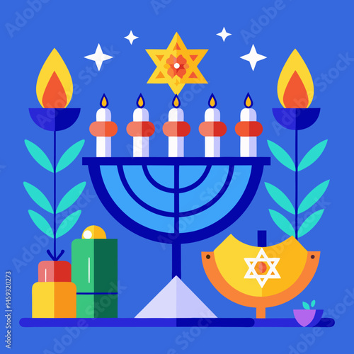 Download  Vector Hand Drawn Flat Hanukkah Eps File For Design.