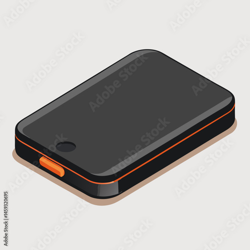 A black portable hard drive resting on a wooden surface, showcasing its sleek design and compact size.