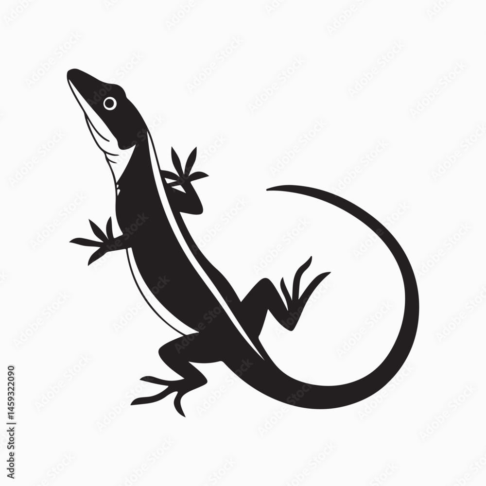 Naklejka premium green anole lizard vector