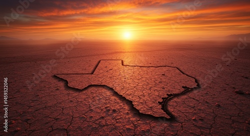 Texas Drought: A Sunset Silhouette