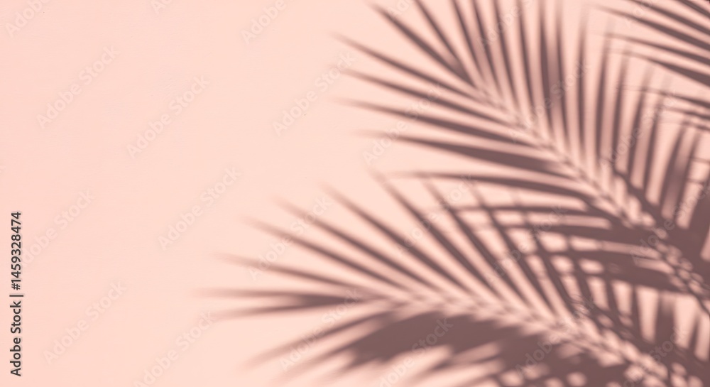Fototapeta premium Palm Leaf Shadows on Pastel Backgrounds – Minimal Summer Aesthetic