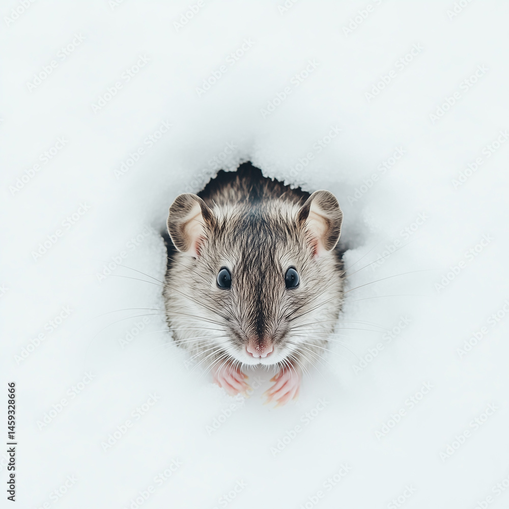 rato em um fundo neutro, mostrando detalhes do corpo, pelos e expressões do animal, capturando sua aparência em um ambiente simples
