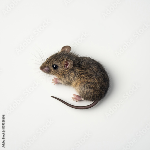 Obraz na płótnie rato em um fundo neutro, mostrando detalhes do corpo, pelos e expressões do animal, capturando sua aparência em um ambiente simples w salonie