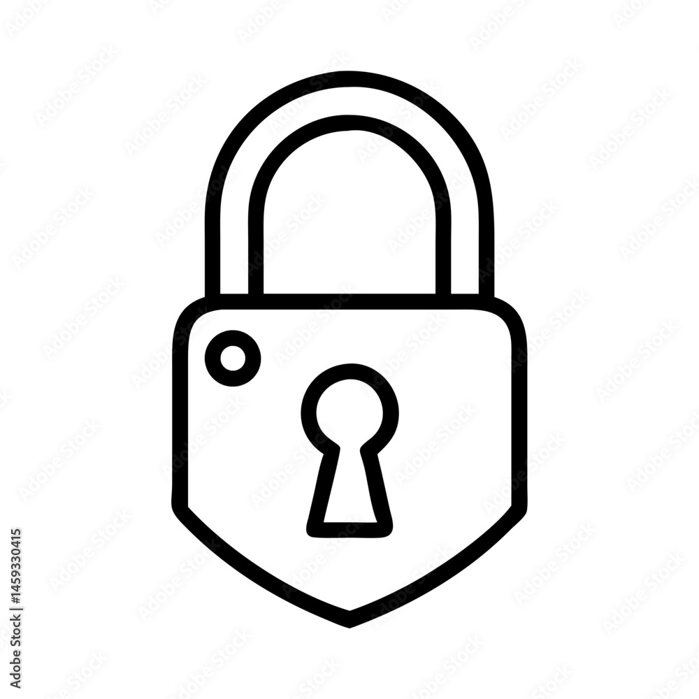 Simple Black Outline Padlock Icon Simple Black Outline Padlock Icon